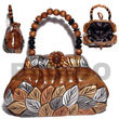 collectible handcarved laminated acacia  wood handbag / kelly na