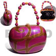 collectible handcarved laminated acacia wood handbag  / lucy pur