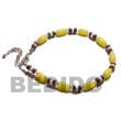 ethnic yellow buri natural Anklets
