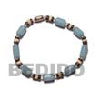 light blue  buri seeds natural bracelets