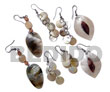 5 pairs assorted shell dangling earrings