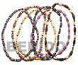 wood beaded necklaces 6 pcs