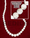 troca shell round graduated beads in strands or necklace