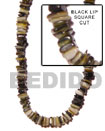 square cut black lip shell in beads strands or necklace