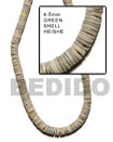 green heishe beads shells strands or necklaces