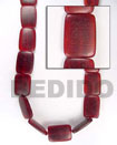 red horn flat square Bone Beads / Horn