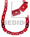 red rectangular beads Bone Beads / Horn Beads