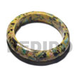 crushed limestones in yellow resin  bangle / ht= 20mm / 70mm inn
