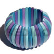 elastic blue tones natural Wooden Bangles