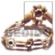 2 rows sig-id wood tube w/ bleached/tiger/nat. brown 2-3mm coco