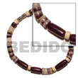 hammershell heishe natural.buri seed w/ 4-5mm coco pklt. bleache