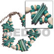2  rows aqua Shell Bracelets