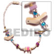 white glass beads w/ luhuanus fetish /dyed white rose