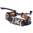 Natural surfer leather bracelet tribal shield
