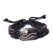 Natural surfer leather bracelet tribal animal symbol