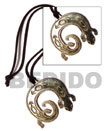 45mm carved blacklip lizard Surfers Necklace