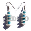 dangling 7-8mm aqua blue coco heishe w/ white rose alt.