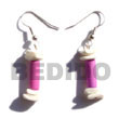 dangling pink wood tube  w/ white rose alt.