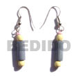 dangling pastel pink wood tube w/ yellow wood beads