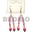 pink dangling limestone beads w/ acrylic crystals/2-3 coco heish