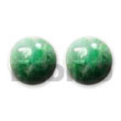 green resin button earrings