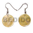 Natural dangling 35mm round MOP Shell Earrings