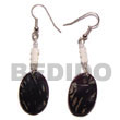 dangling 16x23mm black tab Shell Earrings