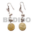 dangling 20mm round MOP Shell Earrings