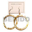 dangling brown lip hoop Shell Earrings