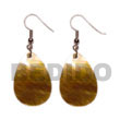 dangling teardrop brownlip Shell Earrings