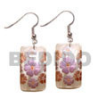 35mm x 25mm rectangular hammershell w/ floral embossed handpaint