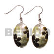 35mm oval blacklip w/ Shell Earrings