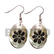 35mm oval blacklip Shell Earrings