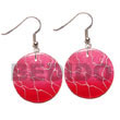 35mm round pink capiz w/ handpainted design