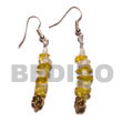 dangling troca w/ crystal Shell Earrings