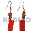 dangling rectangular horn w/ crystal nuggets