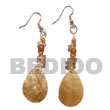 dangling brownlip teardrop w/ Shell Earrings