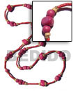pink wood beads in Long Endless Necklace