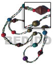 2 rows red cut Long Endless Necklace