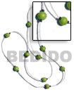 single row white glass Long Endless Necklace