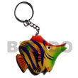 fish hand paint wooden Keychain