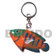 fish hand paint wooden Keychain