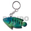 fish hand paint wooden keychain