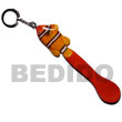 fish on spoon hand paint wooden keychain