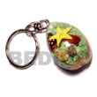 cowrie shells with laminated seashells keychain