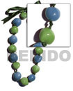 painted kukui nuts  w/ alternate design ( 16 pcs. )  / adjustabl
