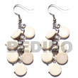 Natural Dangling 10mm Bleach White Coco Sidedrill Coco Earrings