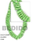 Natural coco flower neon green Coco Beads Coco Necklace