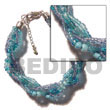 Natural 12 rows aqua blue Glass Beads Bracelets Glass Beads Bracelets