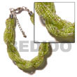 Natural 12 rows lime green Glass Beads Bracelets Glass Beads Bracelets